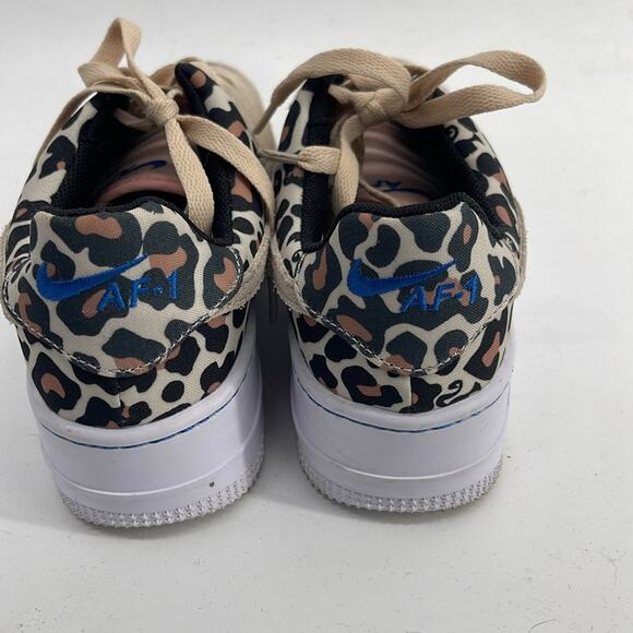 Nike Air Force One Sage Low platform suede leopard print sneakers sz 6.5 - Picture 3 of 6